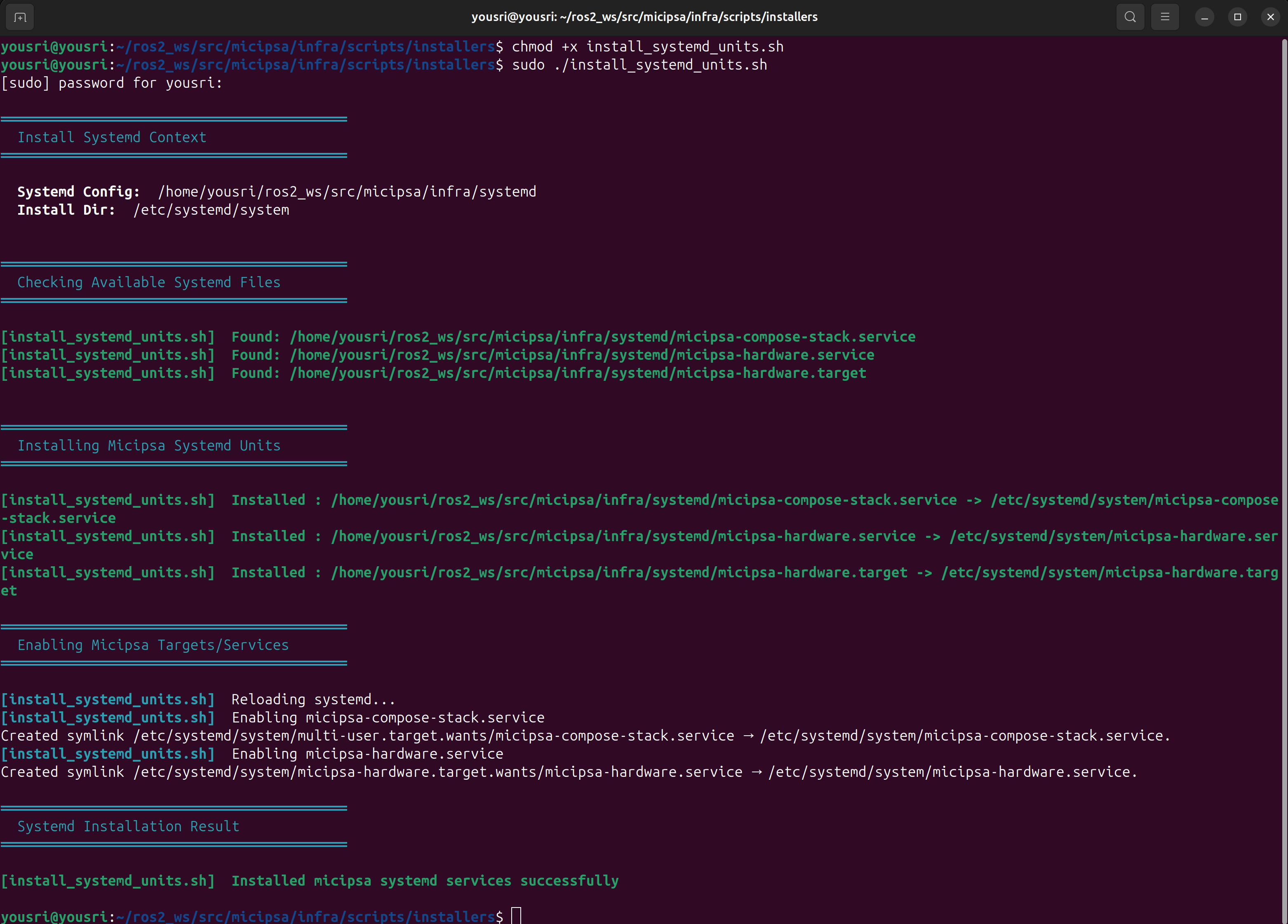 systemd script install